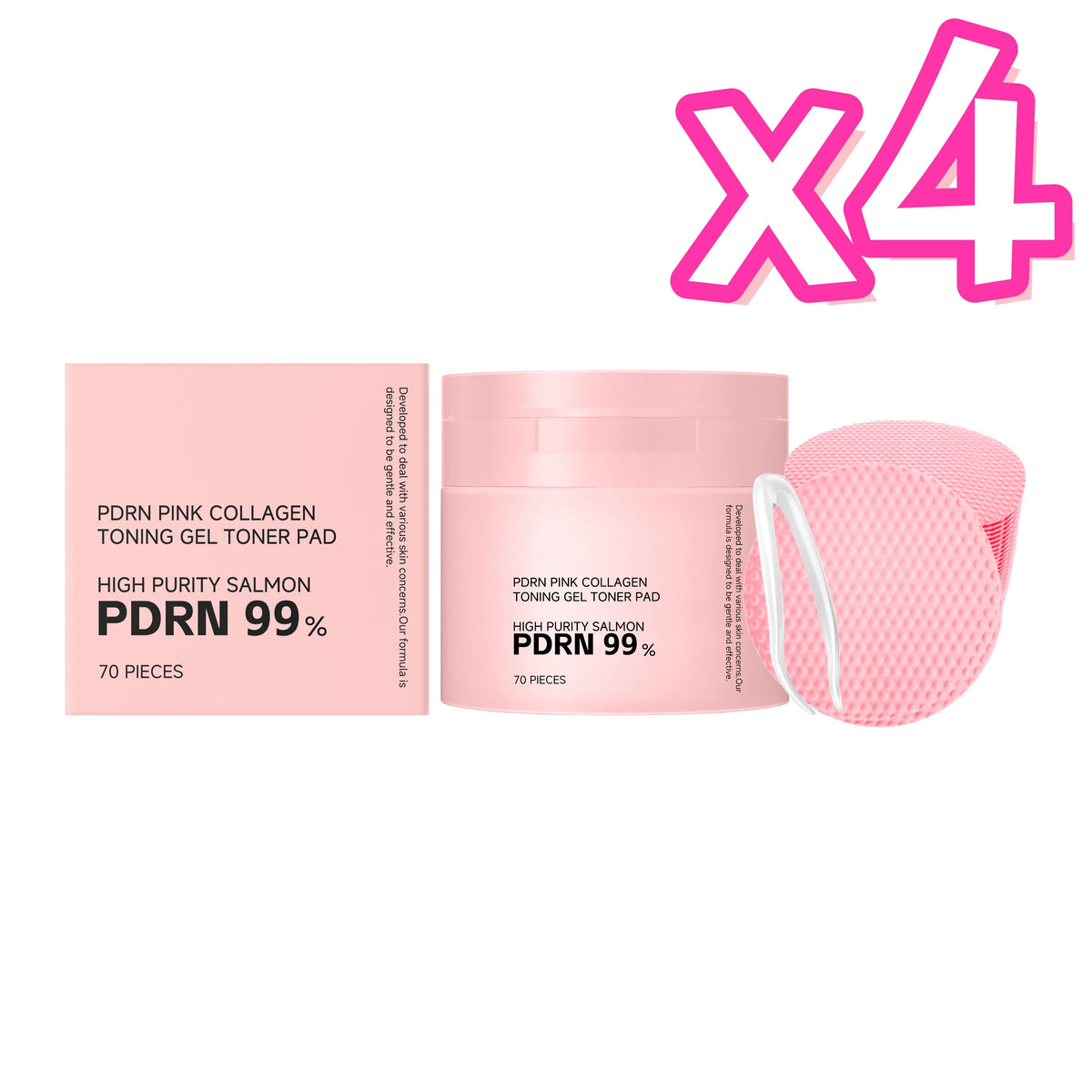 PDRN Collagen Toner Pads Repair Skin Barrier Calm Redness Hydrate Skin Reduce Skin Fine Lines Brighten Dullness Facial Toner Pad