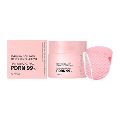 PDRN Collagen Toner Pads Repair Skin Barrier Calm Redness Hydrate Skin Reduce Skin Fine Lines Brighten Dullness Facial Toner Pad