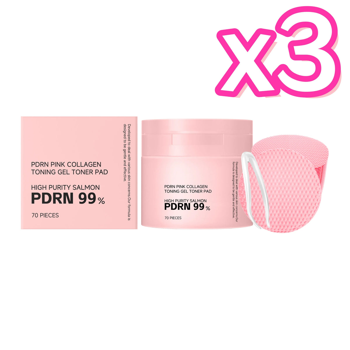 PDRN Collagen Toner Pads Repair Skin Barrier Calm Redness Hydrate Skin Reduce Skin Fine Lines Brighten Dullness Facial Toner Pad